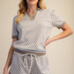 Collar Neck Short-Sleeve Polo Top