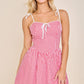 Gingham Corset Tie-Strap Flare mini dress