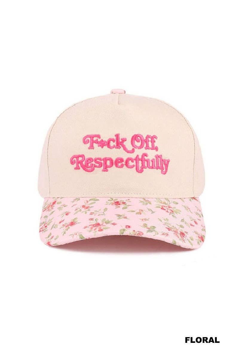 Fxck Off Respectfully Two Tone Canvas Cotton Cap Zenana Consgt.