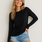 COTTON MODAL SLUB CREW NK L/S TOP FWMT4167