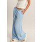 Gingham Drawstring Wide-Leg Pants