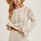 OPEN KNIT SWEATER PULLOVER & SHORTS SET