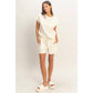 Sleeveless Crew Neck Top and Shorts Set