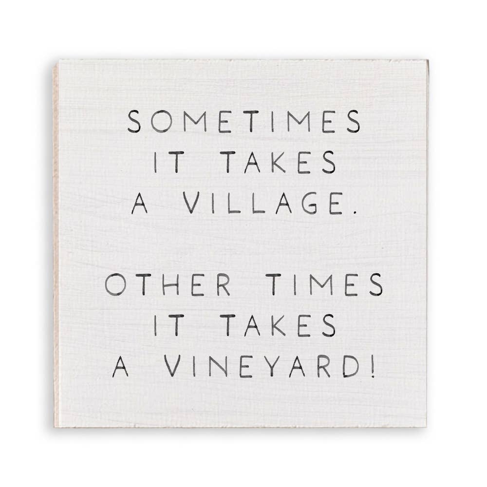 Takes A Vineyard Magnet | Wine Decor | Wooden Magnet