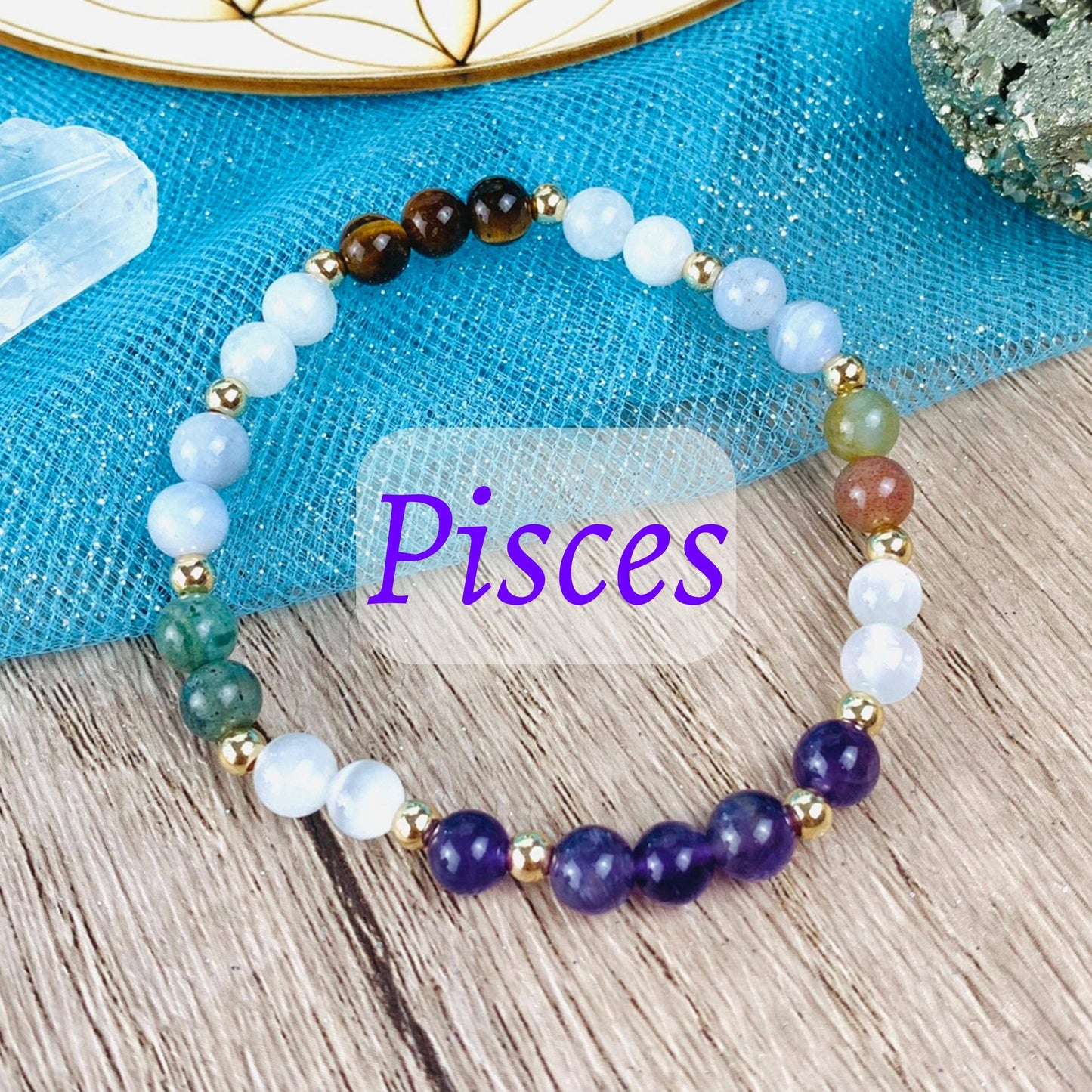 Pisces Zodiac Crystal Bracelet