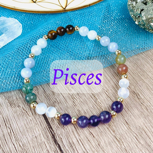 Pisces Zodiac Crystal Bracelet