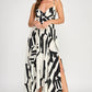 Abstract Print Sleeveless Maxi Dress