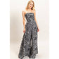 Leopard Print Strapless Jumpsuit