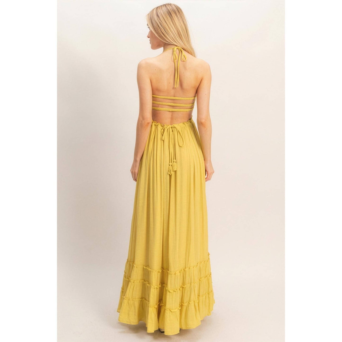 Smocked Halter Maxi Dress