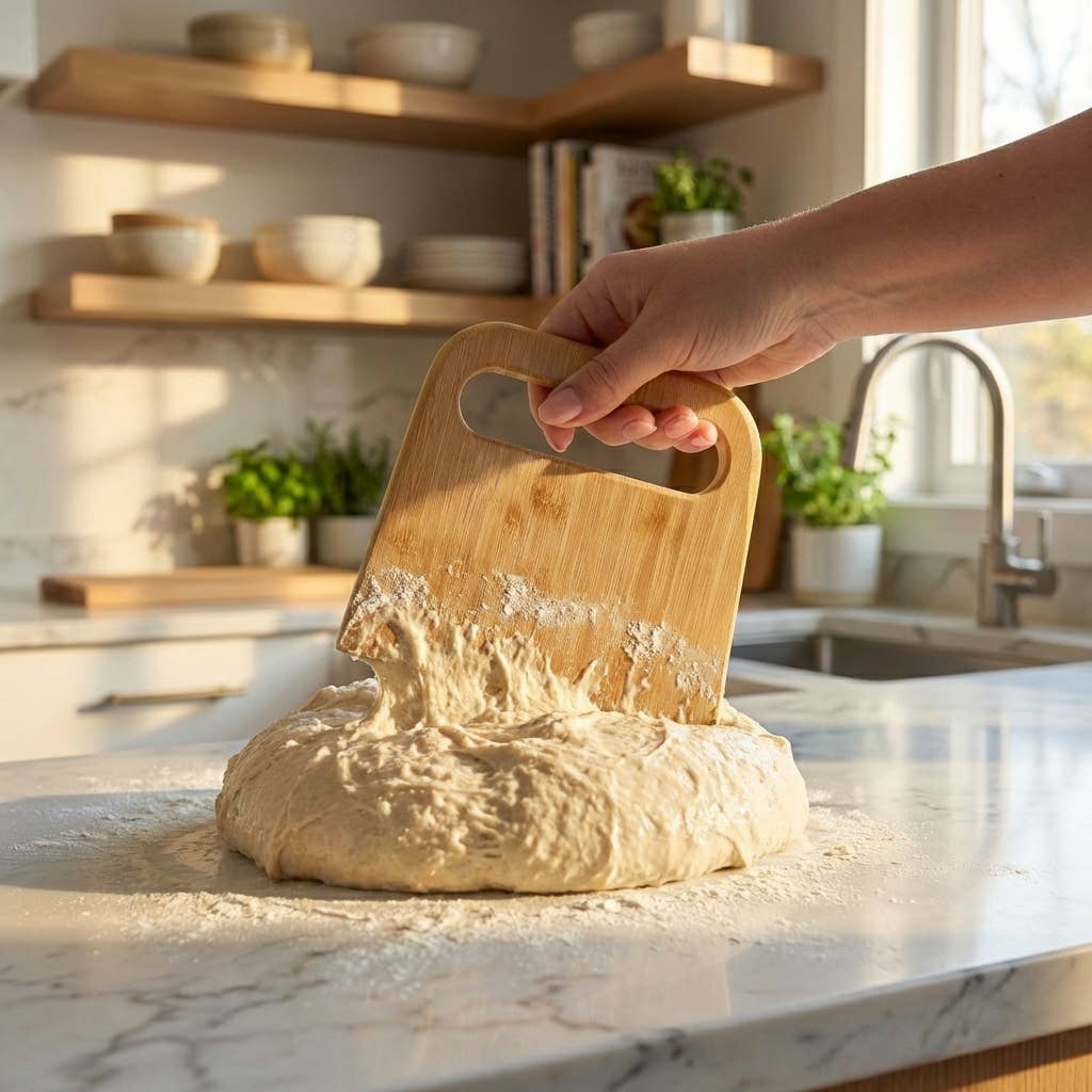Bamboo Baking Bench & Dough Scraper | Faire Market