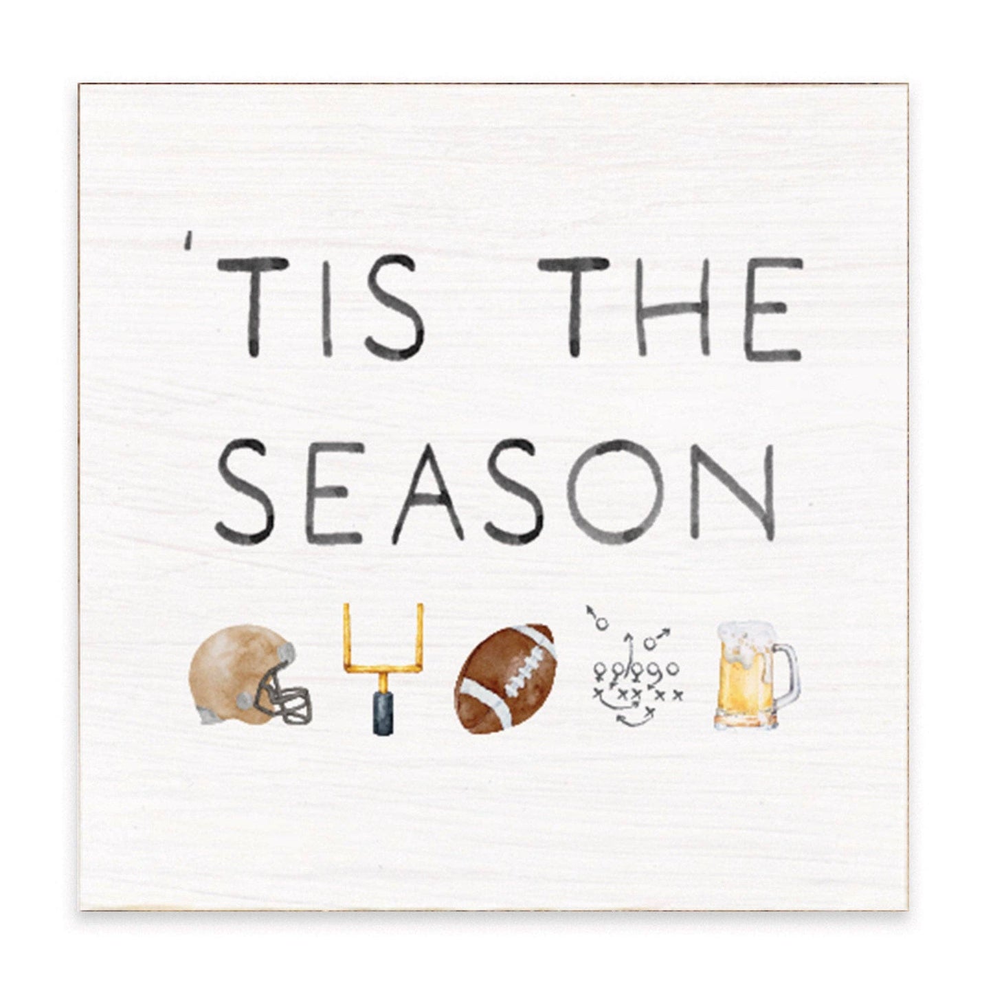 Football Tis The Season Block Sign | Football Decor
