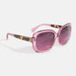 Oversized Square-Round Woven Brow Bar Sunglasses