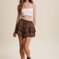 Leopard Tiered Lace Skort LP0273