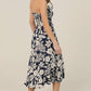C4F45-A920 SMOCKED BODICE STRAPLESS MIDI DRESS W POCKETS