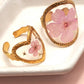 18K STAINLESS STEEL TARNISH FREE FLORAL RINGS | 40R104