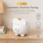 Large Ceramic My First Piggy Bank, White with Gold Crown