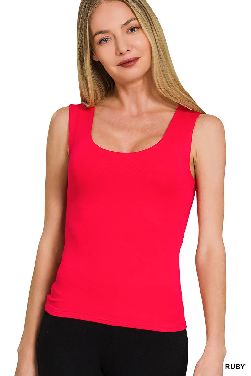 `Double Layer Rayon Tank Top Zenana