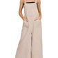 ..Washed Double Gauze Wide Leg Overalls