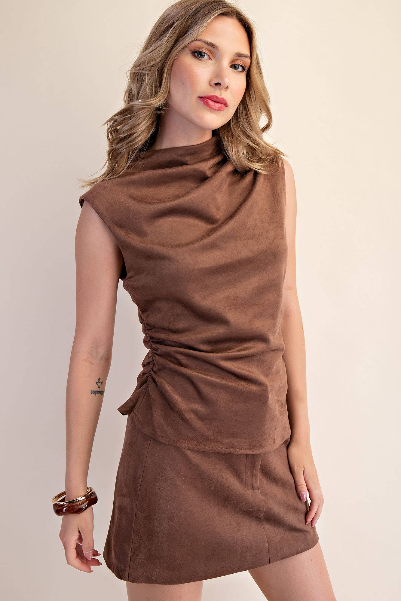 Mock Neck Sleeveless Top