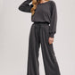 WIDE NECK OFF THE SHOULDER KNIT JUMPSUIT