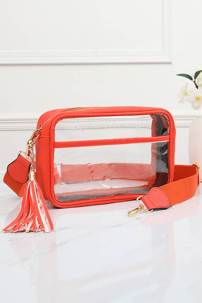 Clear PU crossbody camera bag from Sip and Shop Arizona boutique

