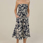 C4F45-A920 SMOCKED BODICE STRAPLESS MIDI DRESS W POCKETS