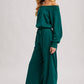 WIDE NECK OFF THE SHOULDER KNIT JUMPSUIT