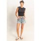 Ruched Waist Cap Sleeve Top