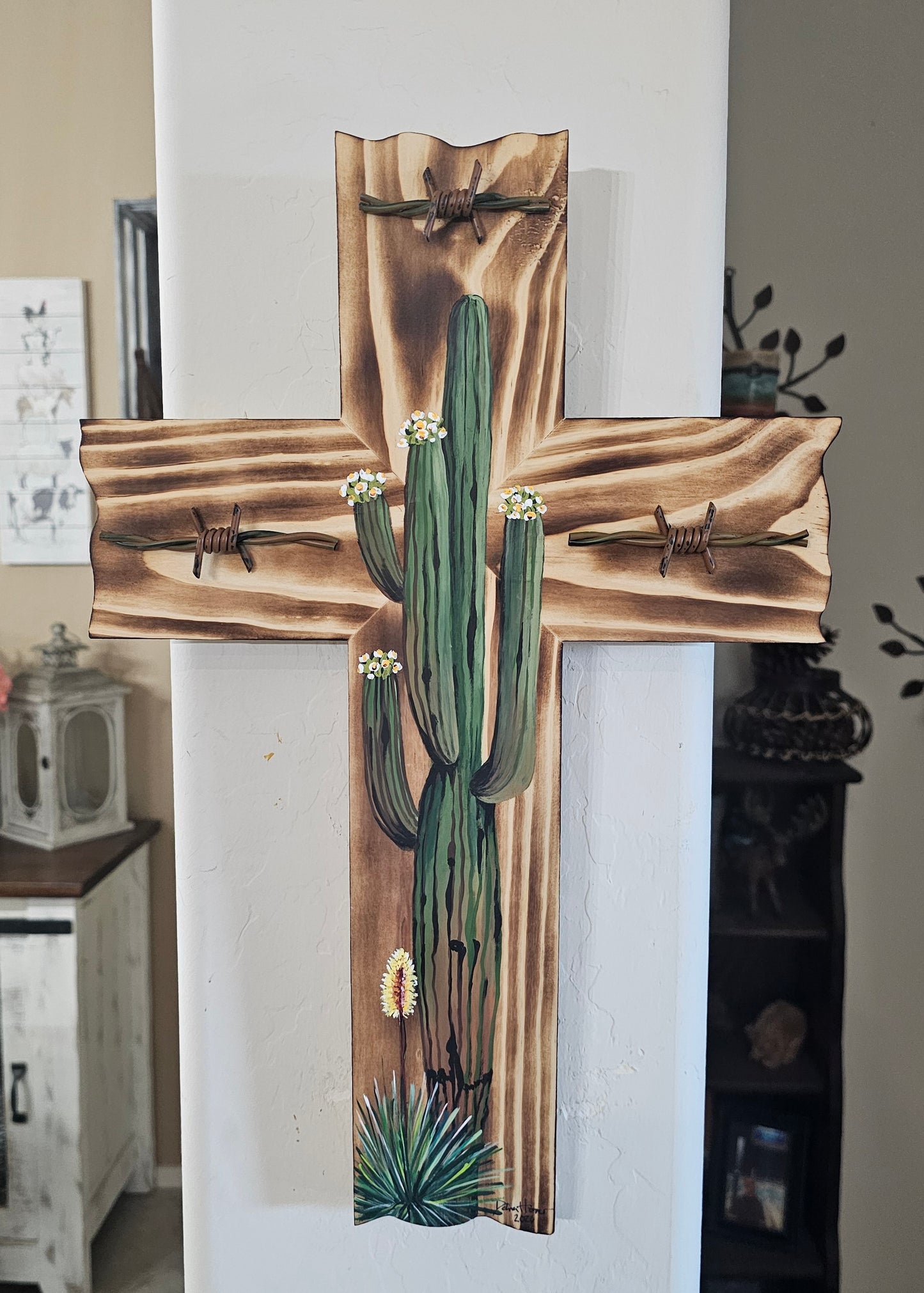 BARBED WIRE CROSS, 12x18