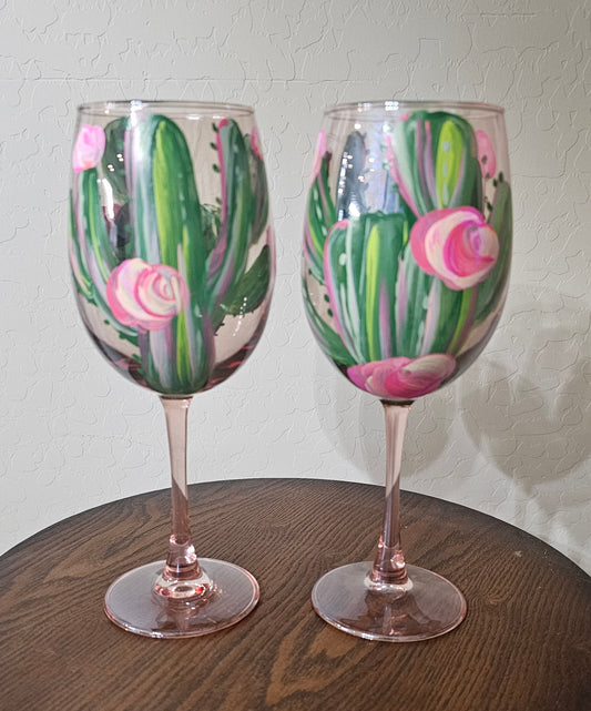 GLASS LGW HP PINK CACTUS