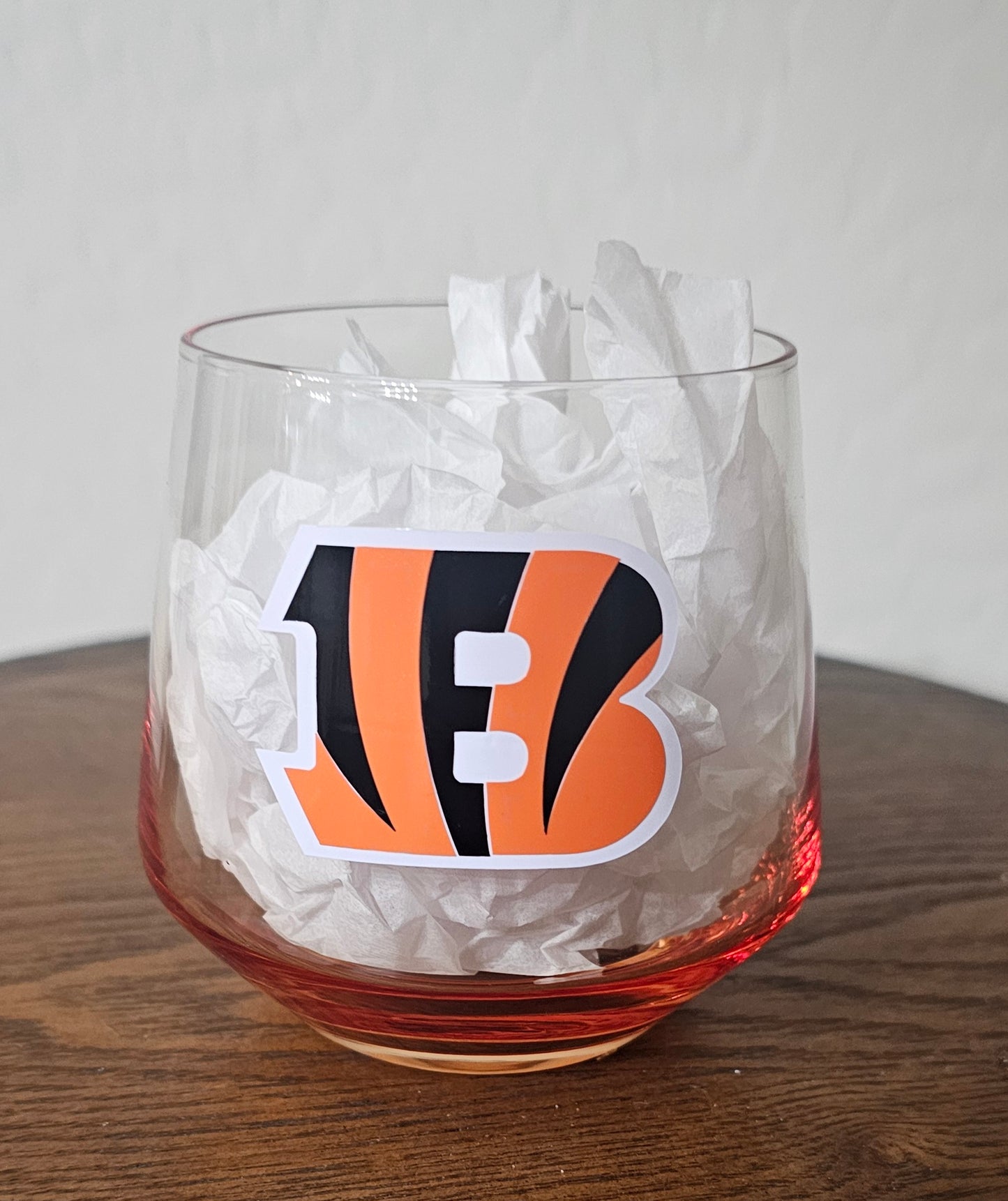 ORANGE GLASS BENGALS 10 OZ