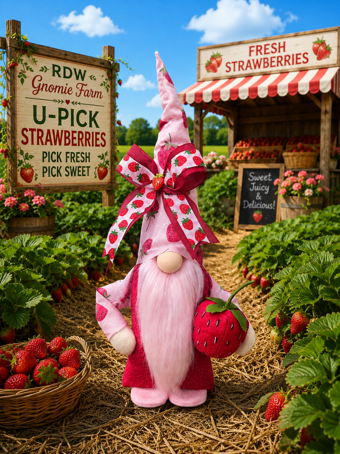 STRAWBERRY SUMMER FRUIT & VEGGIE  GNOMIE