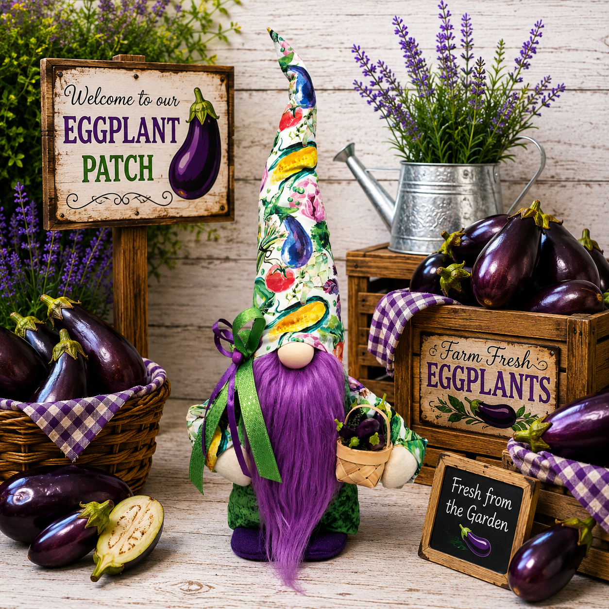 EGGPLANT SUMMER FRUIT & VEGGIE  GNOMIE
