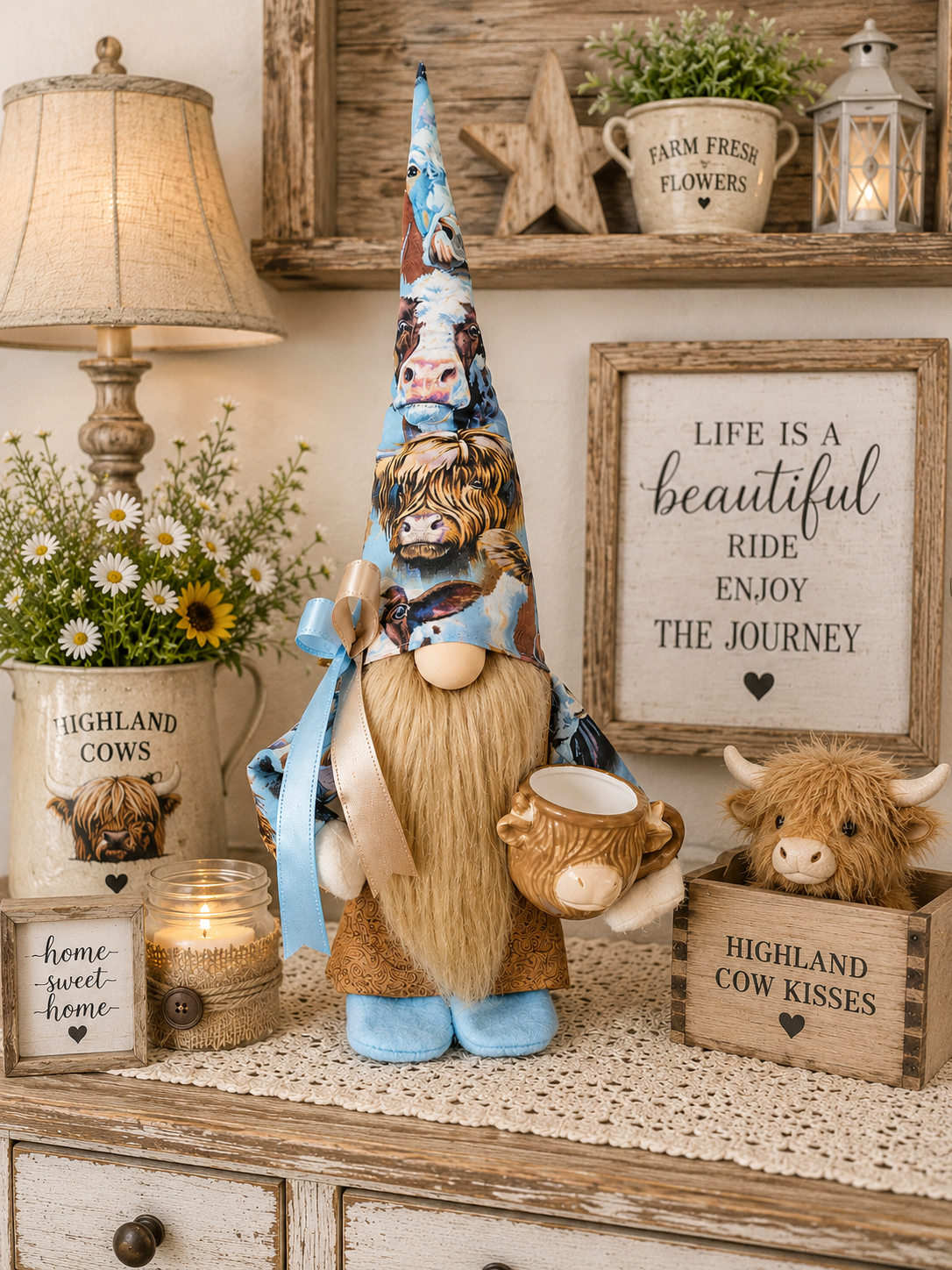 BLUE HIGHLAND COUNTRY FARMHOUSE GNOMIES
