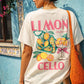Limoncello Front and Back Print Cream T-Shirt