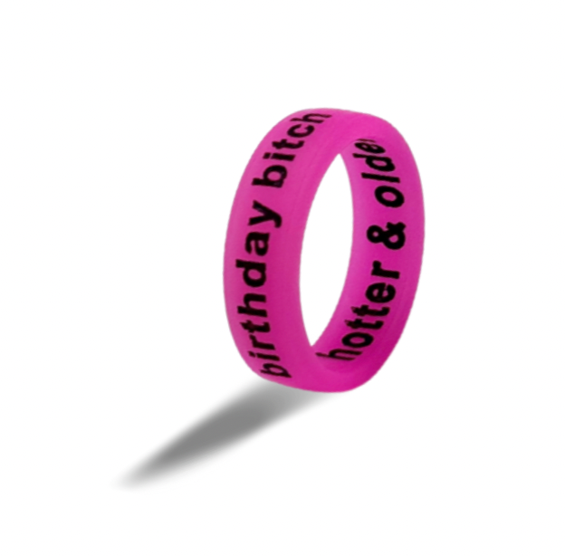 Flip Reversible birthday bitch / hotter & older ring