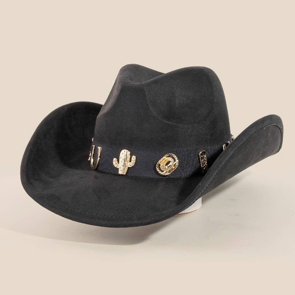 Western Cactus Horseshoe Boots Decor Cowboy Hat