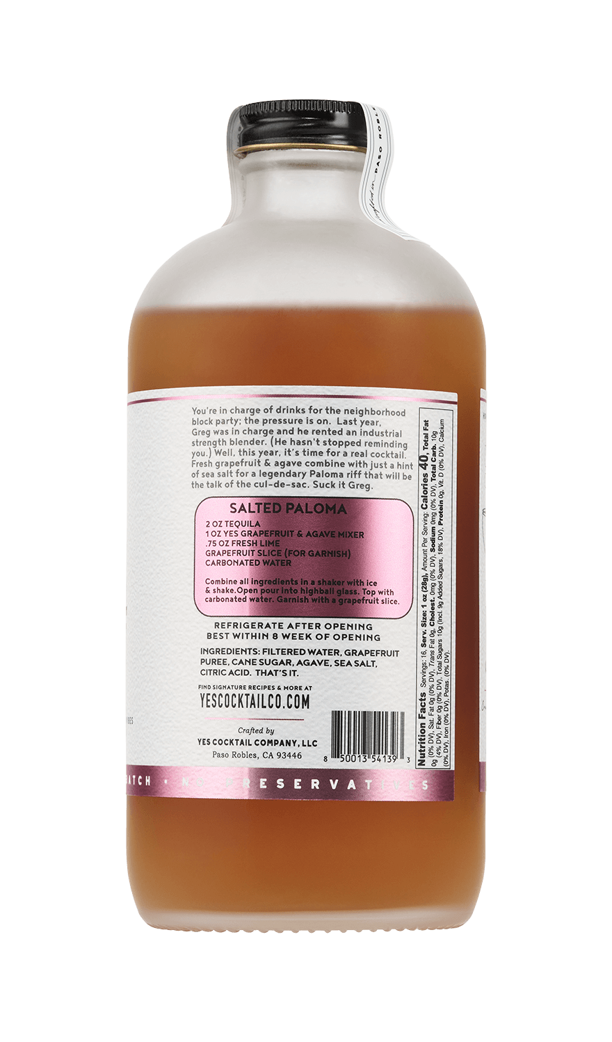 Sea Salted Grapefruit & Agave Cocktail Mixer