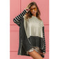 MIXED STRIPE SIDE SLIT SWEATER