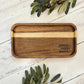 Phone Keys Wallet Acacia Wood Engraved Catch All Tray
