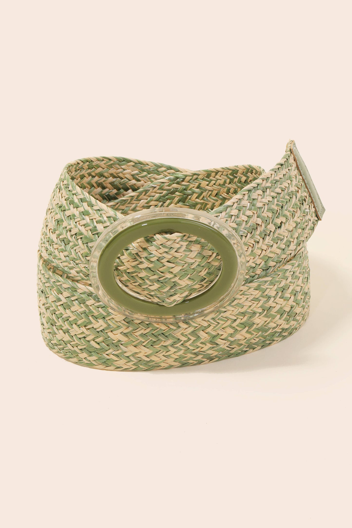 Hoop Buckle Wide Braided Belt