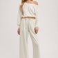 WIDE NECK OFF THE SHOULDER KNIT JUMPSUIT