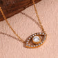 White Eye of Protection (Evil Eye) - 18K Gold Plated, Waterproof CZ Necklace