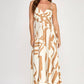 Abstract Print Sleeveless Maxi Dress