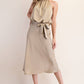 Halter Neck Sleeveless Midi Dress