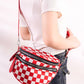 `.Double Zip Crescent Sling Bum Bag