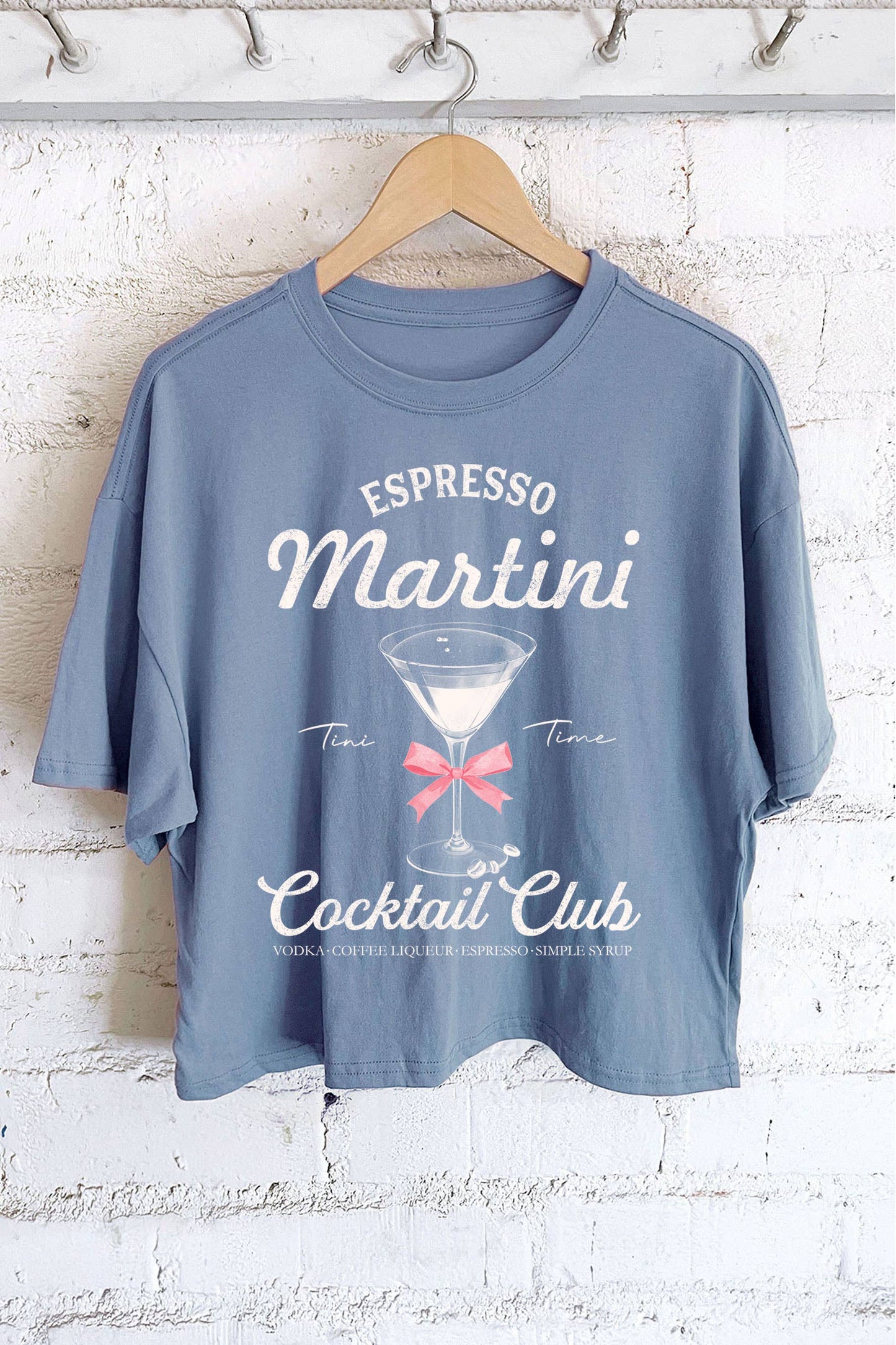 ESPRESSO MARTINI RIBBON GRAPHIC LONG CROP TOP