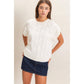 Cable Knit Cap Sleeve Sweater