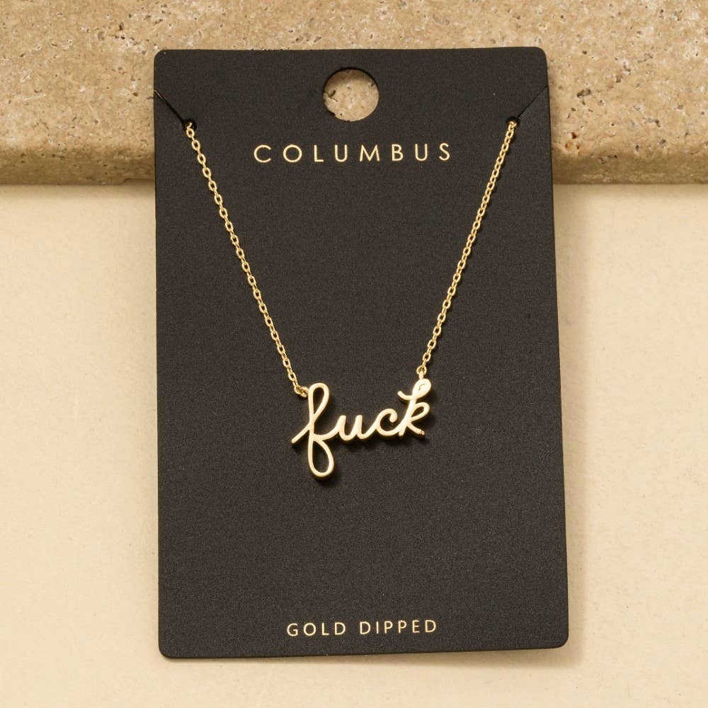 Handwritten Fuck Pendant Necklace