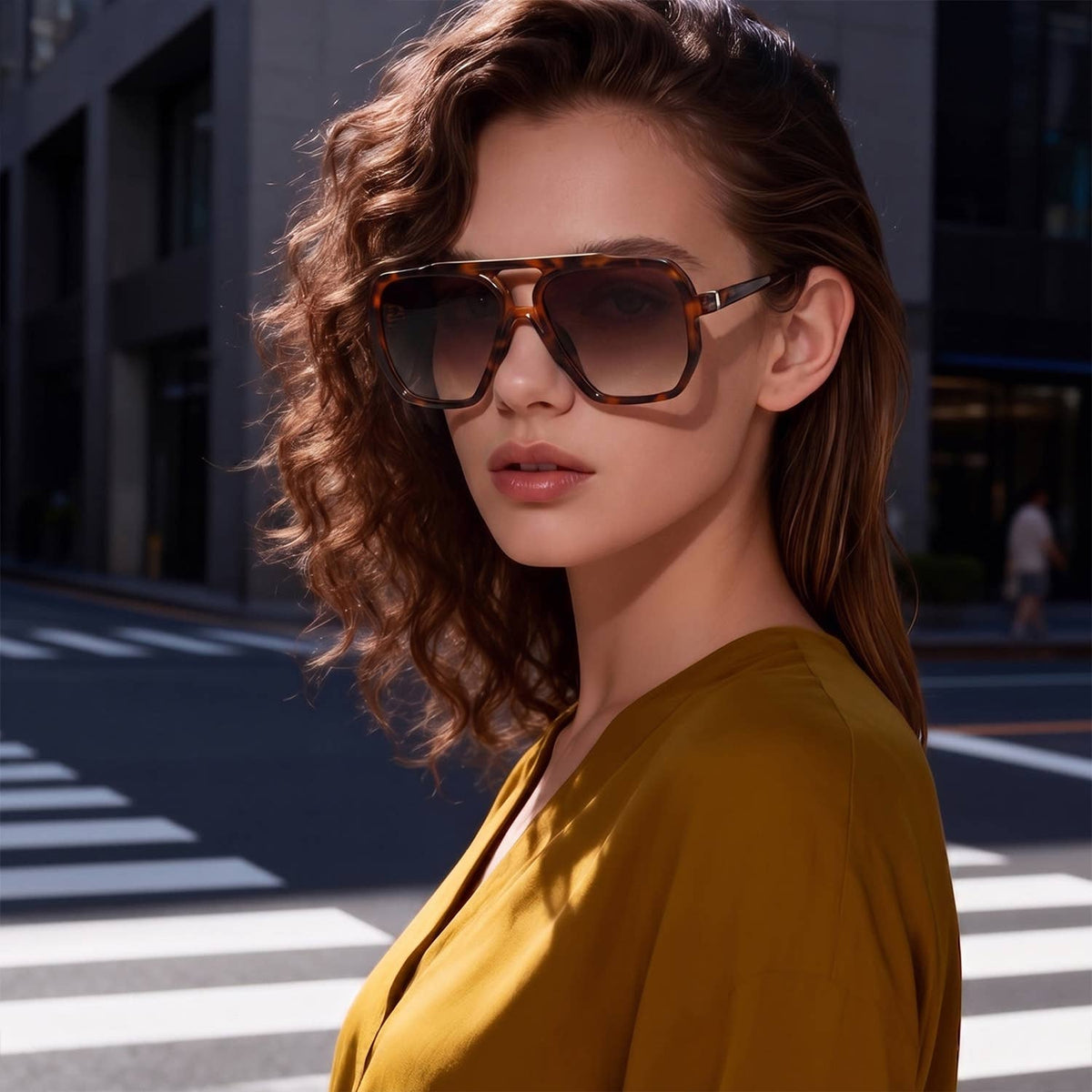 Wholesale Oversized Square Aviator Fashion Sunglasses